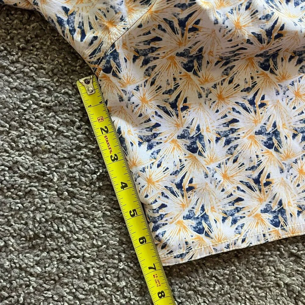 Johnnie-O The Half Elastic 7” Surf Shorts Trunks Grenada Yellow White Blue L